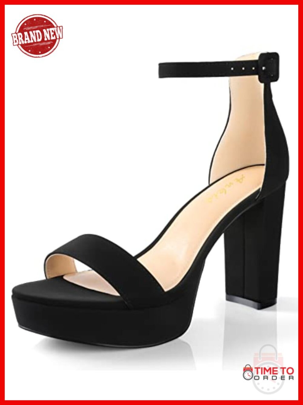 Women's Chunky Platform Heeled Sandals Open Toe Ankle Strap Buckle